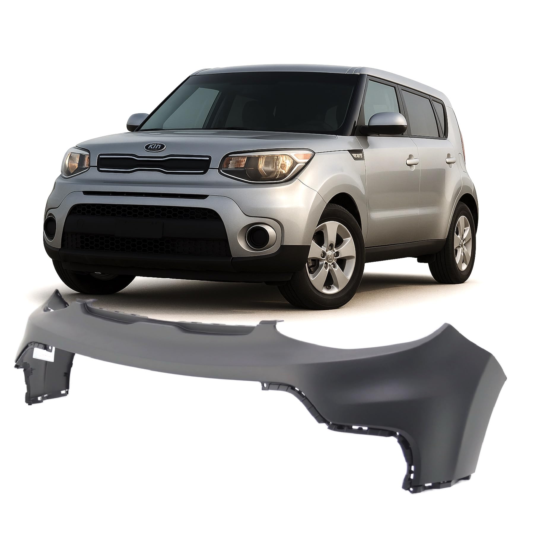 FitParts Compatible with Kia Soul 2017–2019 Front Upper Bumper Cover