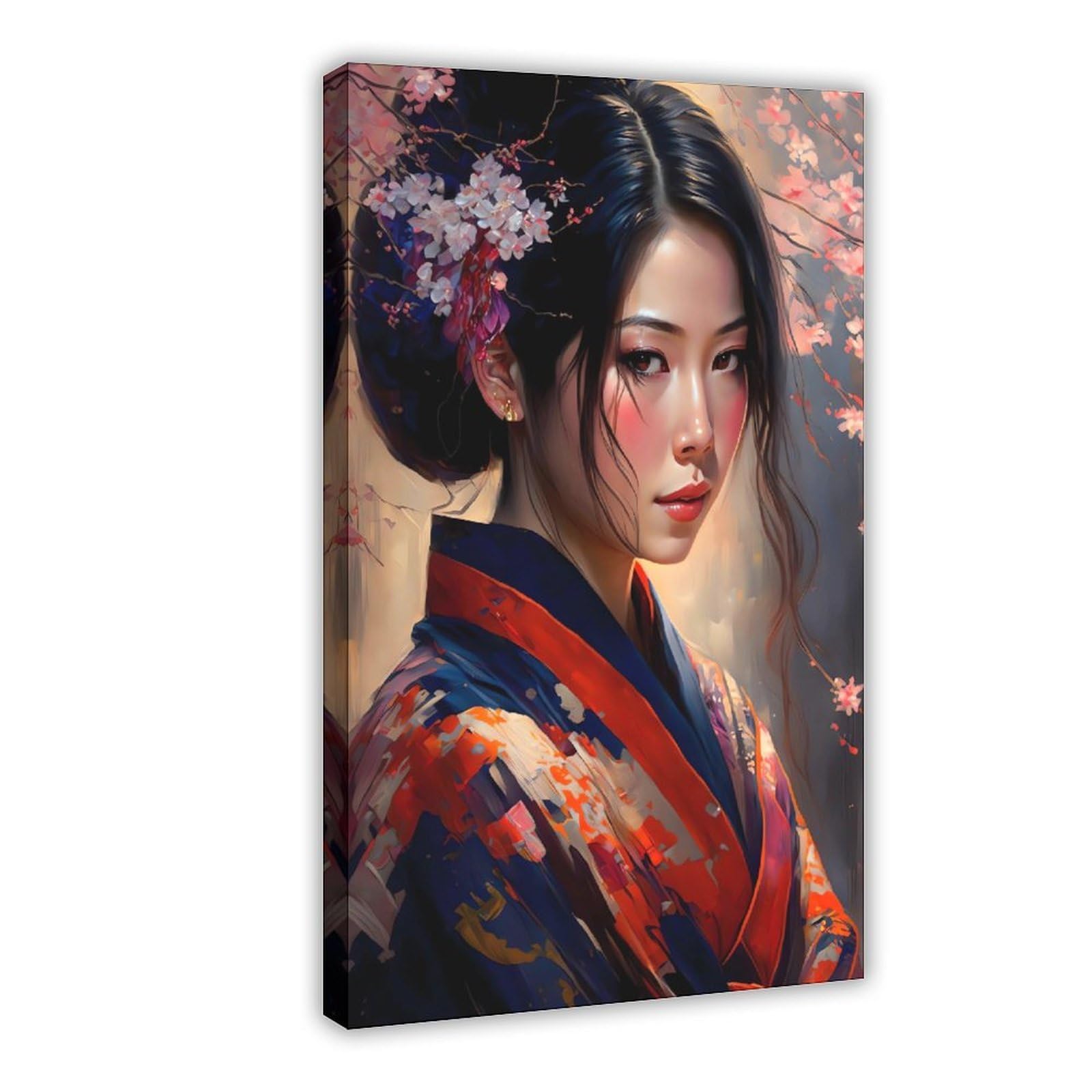 QNVJQKDSI Japanese Geisha Art (12) Canvas Poster Bedroom Decor Landscape Office Room Decor Gift 24" L X 36" W