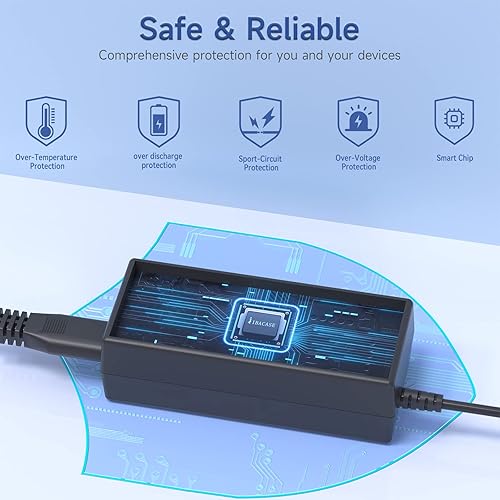 Miniatura 5 de Adaptador de CA para cargador de laptop de 65 W, compatible con Toshiba Satellite C55 L755 Portege Radius y más Series Cable de fuente de