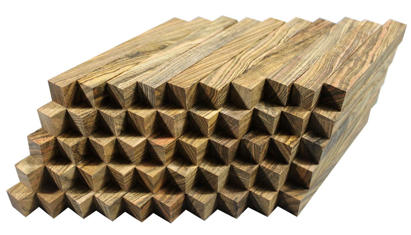 5pcs/10pcs/20pcs/30pcs/40pcs/50pcs Tiger Stripe Wood Turning Blanks Craft Pen Block Woodworking Project Kits 127mmx15mmx15mm (50)