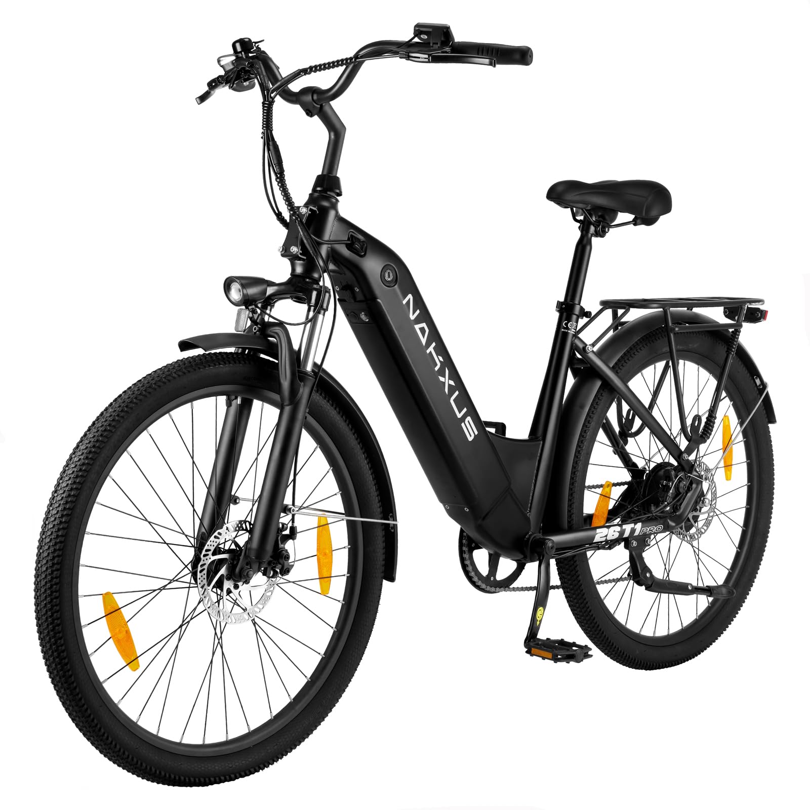 Vélo électrique 26T1-Pro, vélo électrique de 26" avec Moteur sans balais de 250 W, Batterie 36 V 18,2 Ah, dérailleur à 7 Vitesses, portée jusqu'à 130 km