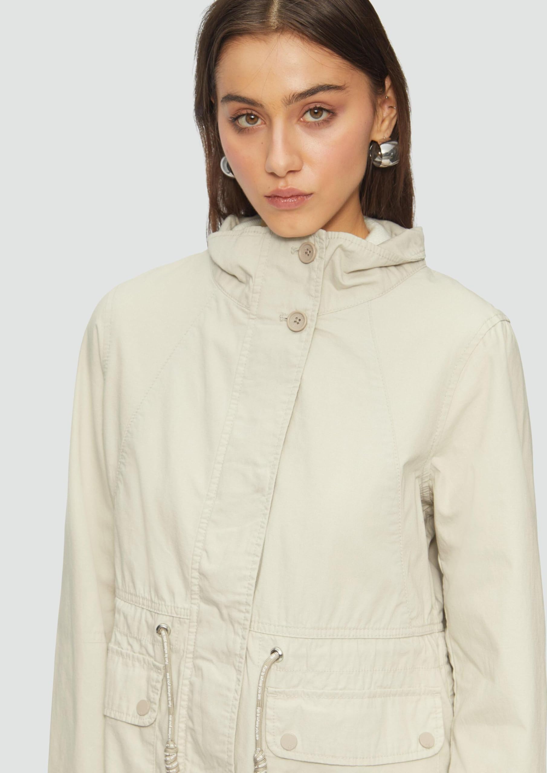 s.Oliver Damen Outdoor-Jacke – Regular Fit, Stehkragen, Tunnelzug