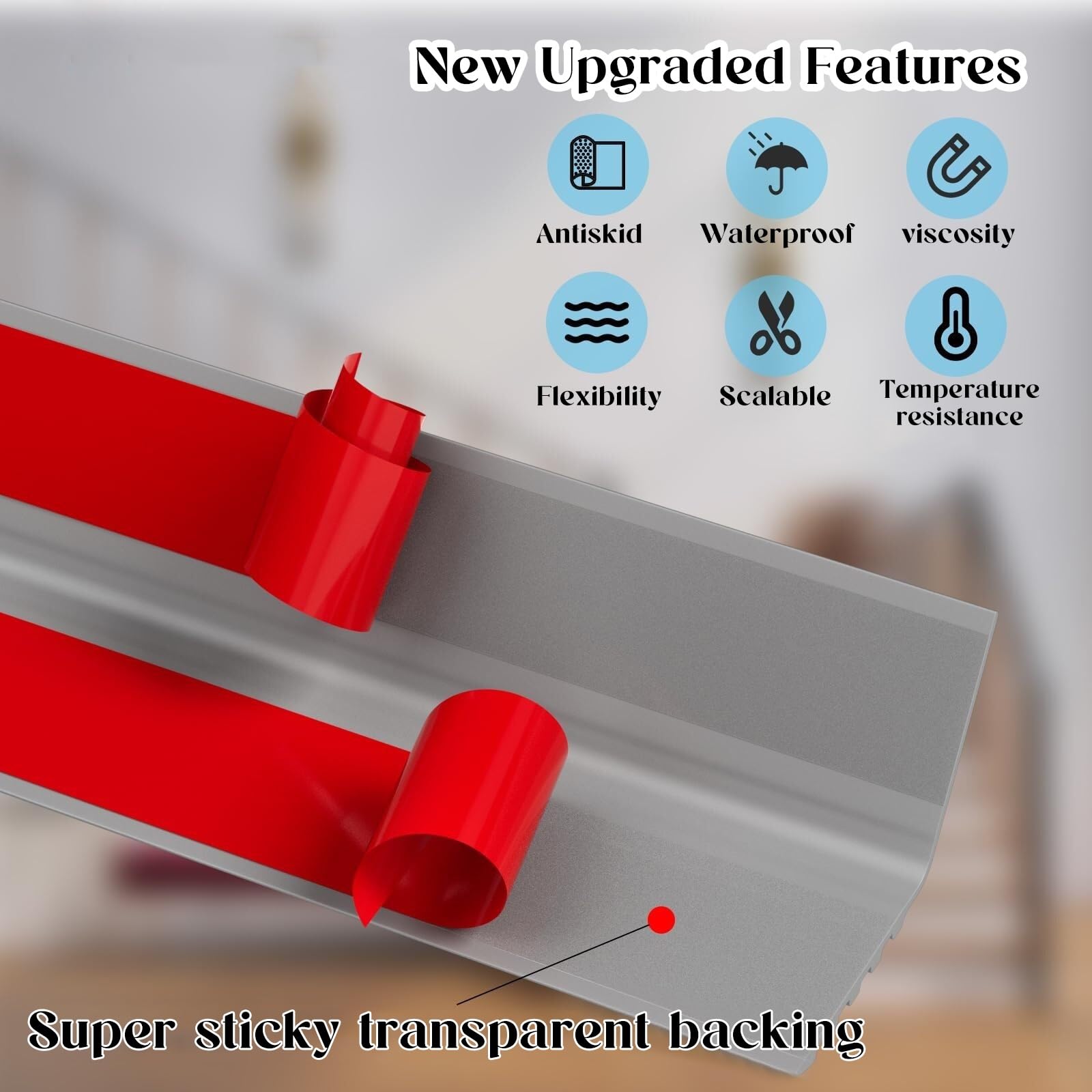 Strisce autoadesive per scale in PVC antiscivolo, pretagliate, per interni ed esterni, angoli antiscivolo per la sicurezza (nero grigio 7,11 m)