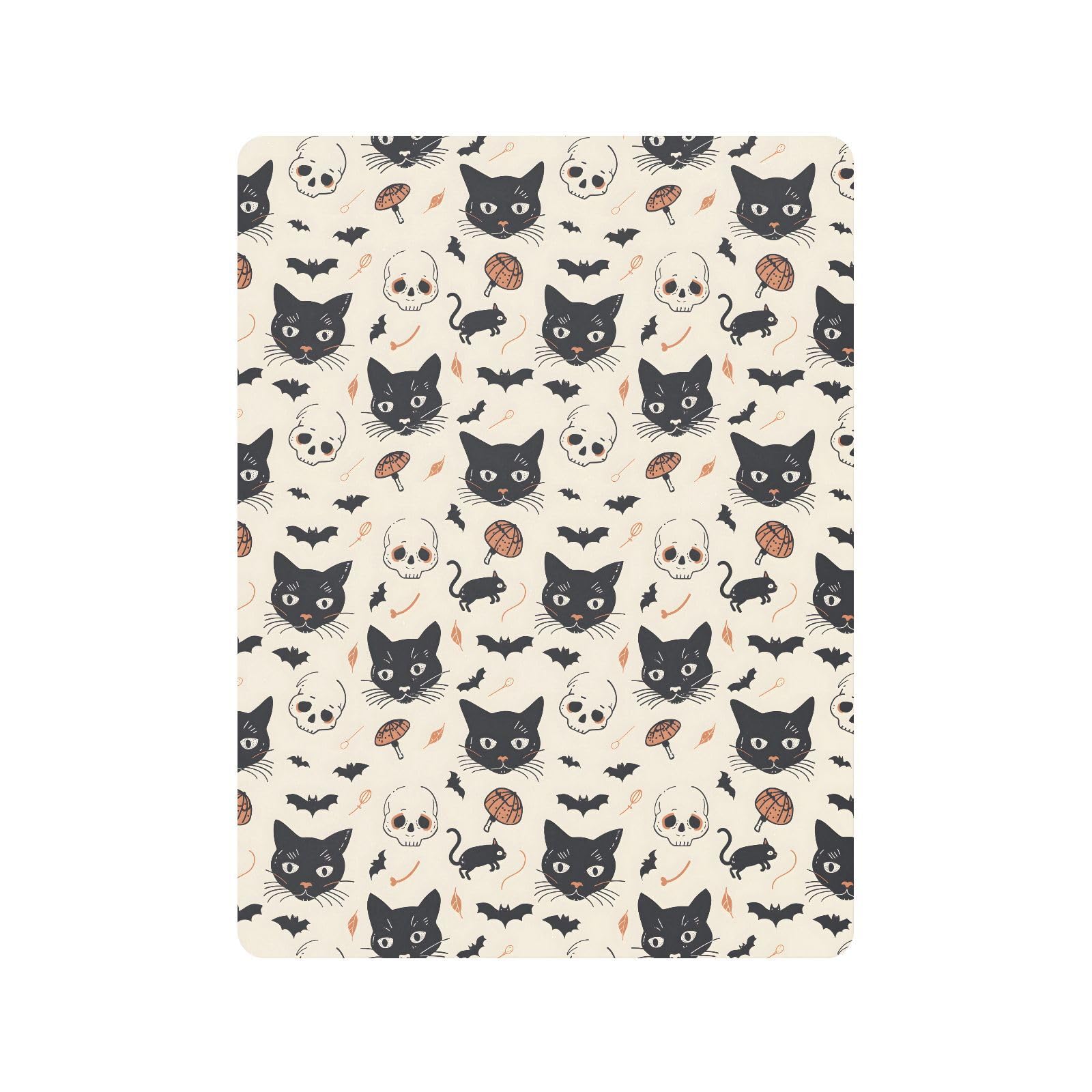 Drap-housse pour lit de bébé motif chat et crânes pour garçons et filles, 71,1 x 132,1 cm