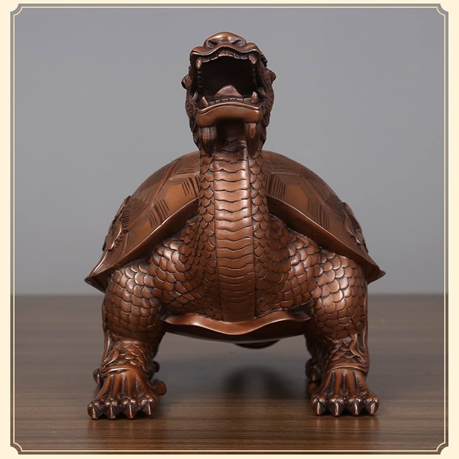 Amazon.co.jp: 置物 龍亀 風水 聖獣 ミニ型 置物 商売繁盛 風水