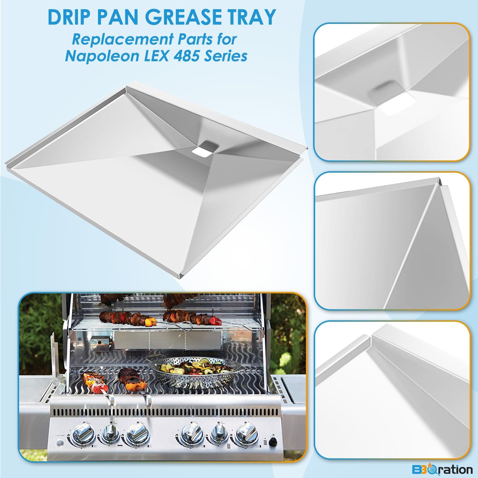 Amazon.com : BBQration Grill Grease Tray Drip Pan for Napoleon LEX