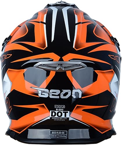 Miniatura 6 de BEON Casco de motocicleta de cara completa para adultos, para motocross, ATV, Dirtbike BMX MX, casco de motocicleta de cara completa, certificado