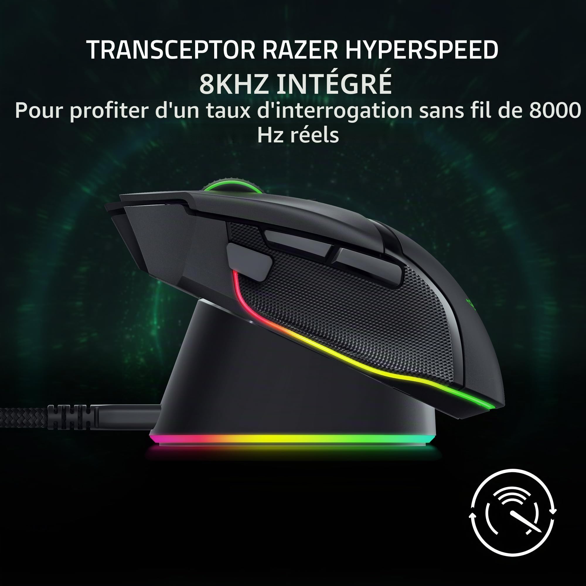 Razer Naga V2 Pro - Souris Gaming sans Fil Noir & Mouse Dock Pro & Charging Puck - Station de Recharge magnétique sans Fil & Module pour Souris compatibles - Noir