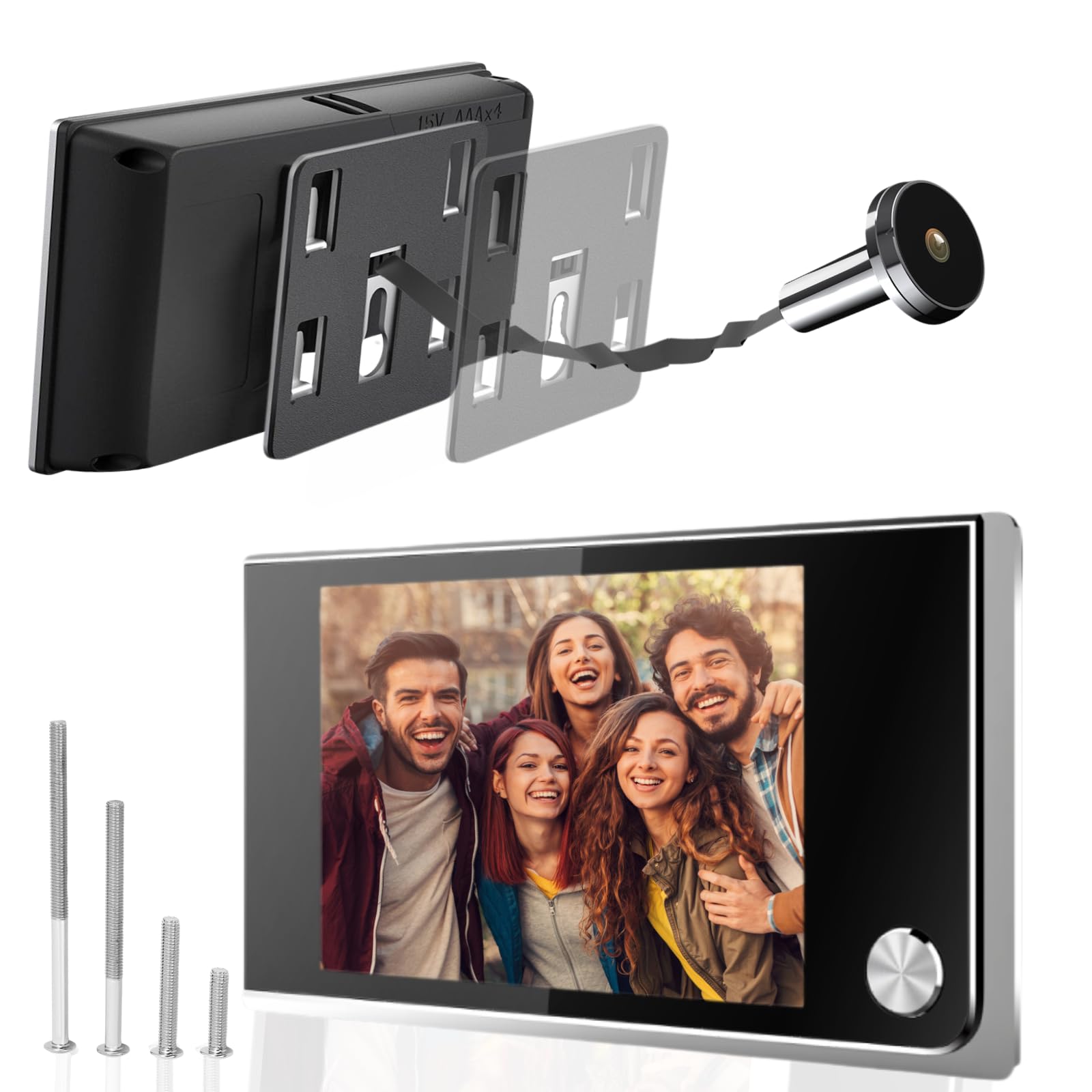 Rankomu Digital Door Viewer – Electronic Viewer 3.5" LCD HD 120°, Peephole with Camera, Quick Installation (14-28 mm Hole, 35-100 mm Thickness), Need 4 AAA Batteries (Not Included)