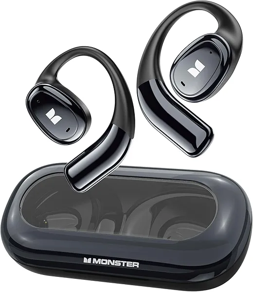 Monster Open Ear AC311 Wireless Earbuds, Bluetooth 5.4 Open Ear Headphones, Up to 30 Hours Playtime Bluetooth Ear Earphones with Stereo Sound, Touch Control and IPX5 Waterproof Open Earbuds