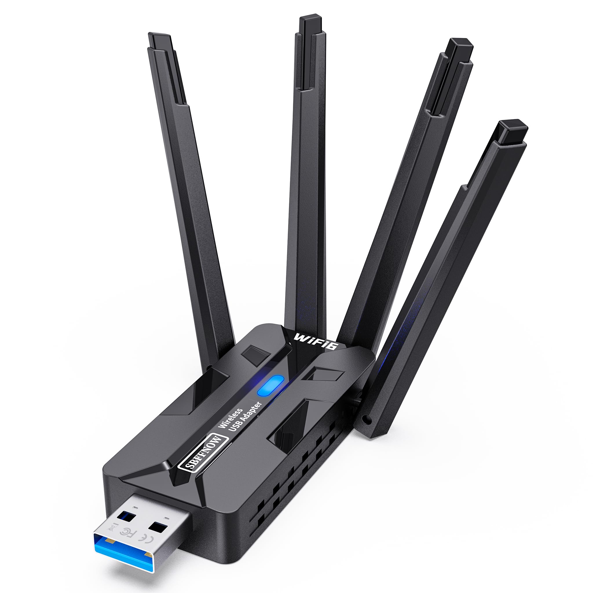 Photo 1 of USB WiFi Adapter for PC WiFi Adapter 1800Mbps Max Speed 4 High-Gain PC WiFi Antennas Ultra-Long Range Signal Reception Wireless Wifi6 Adapter for Desktops & Laptops PC Dual-Network Card connectivity