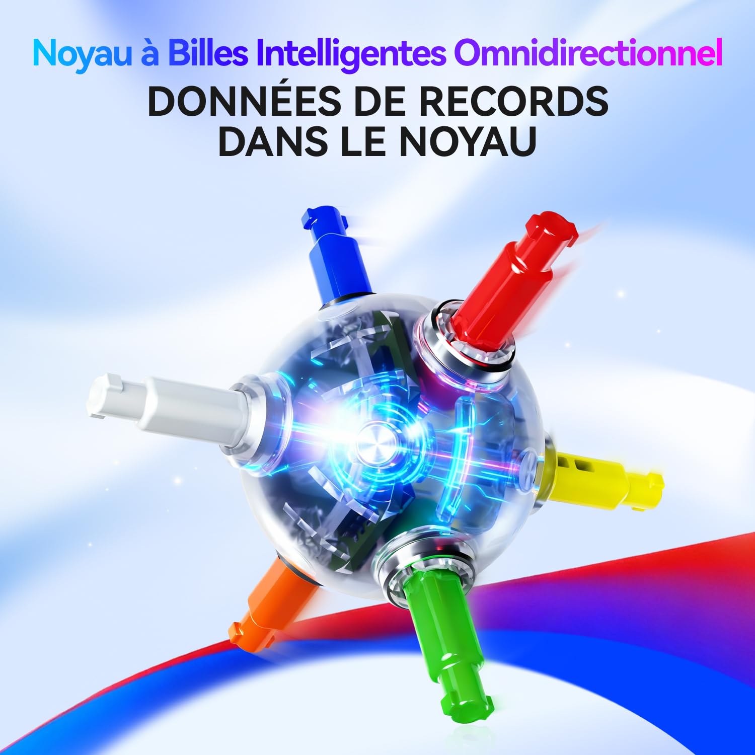 GAN i4 Leap Speed Cube 3x3, Magic Cube Connecté Bluetooth, Noyau Intelligent Omnidirectionnel avec Station de Charge GanPod, Suivi Gyroscopique Via l'App et Compétitions en Ligne