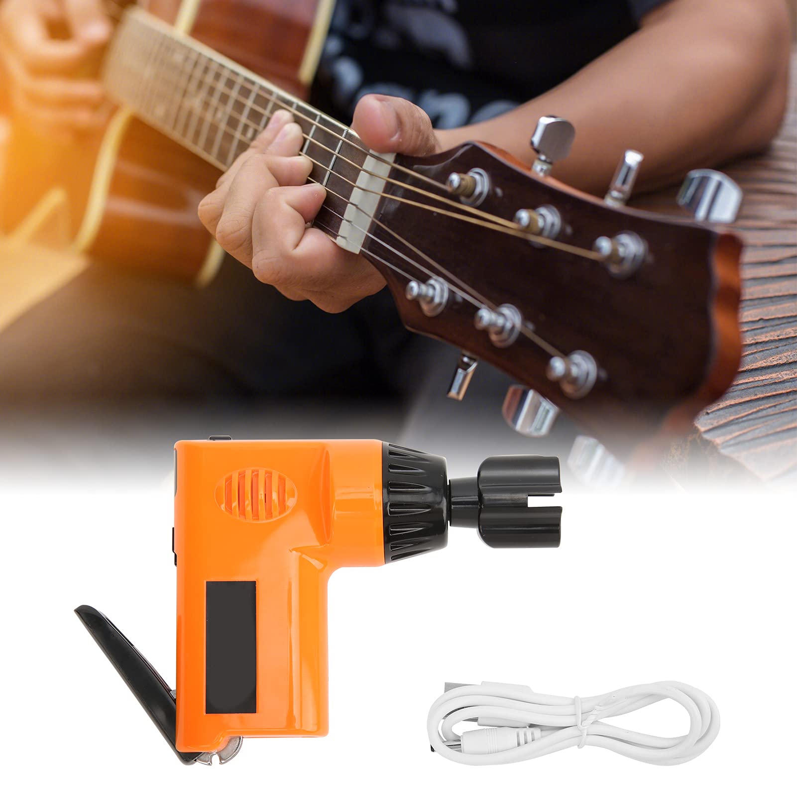 String Winder, Wide Uses Working Easily Time Saving Simple Electric String Winder for Guitar(Orange),General guitar accessories - Image 4