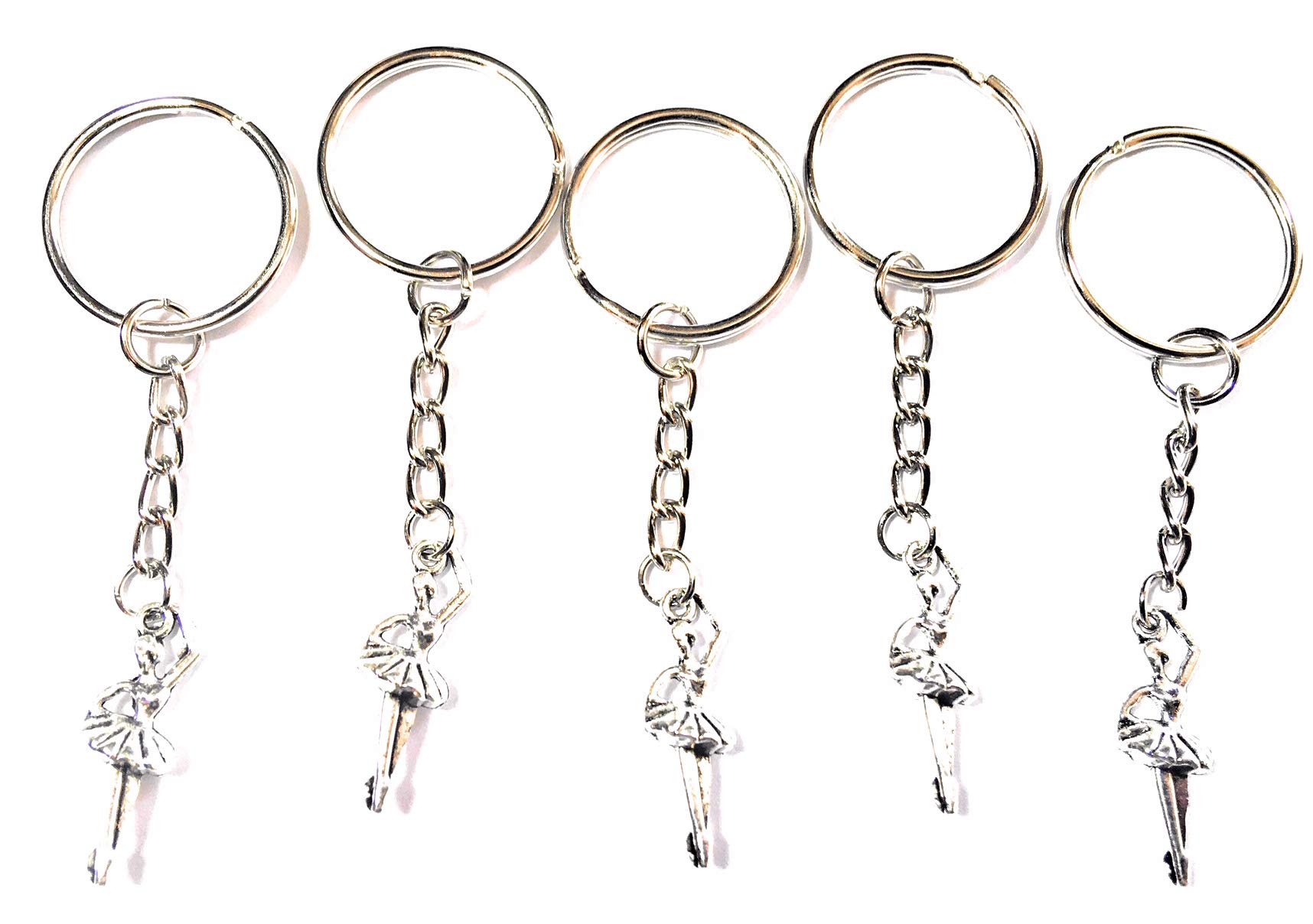 FizzyButton GiftsFizzyButton Gifts Set of 5 Ballerina Keyrings Key Rings for Birthday Party Bag Fillers