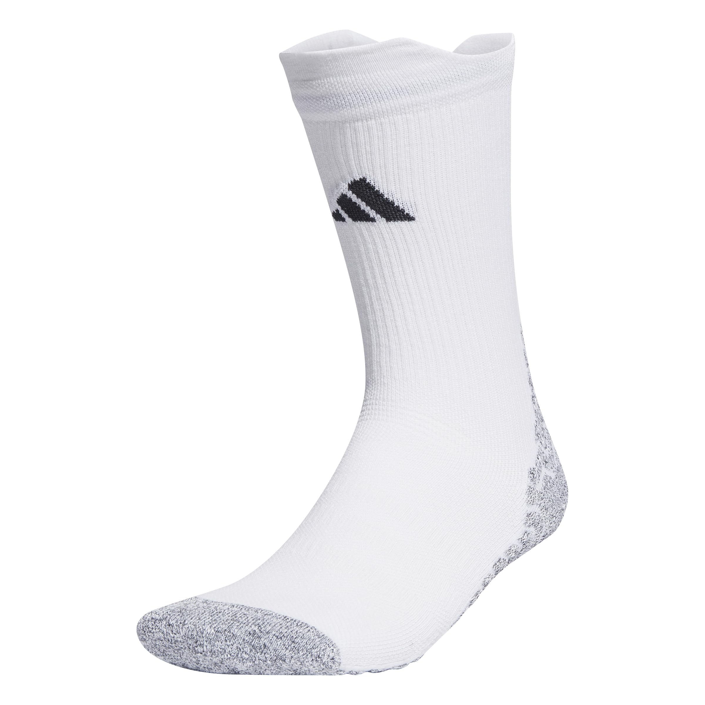 adidas Unisex Football GRIP Knitted Crew Performance Socks Cushioned, White/Black, 6.5-8