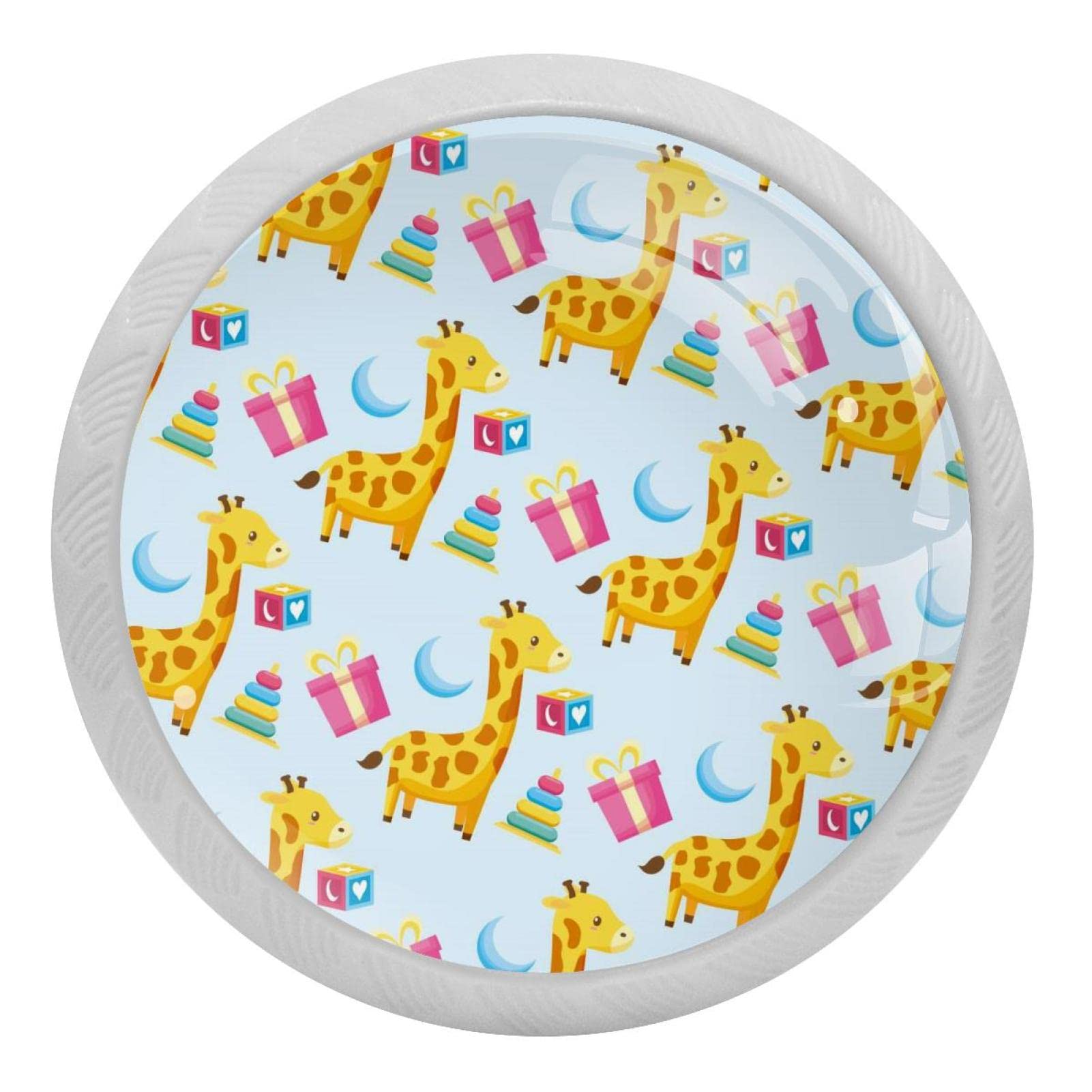 Bouton de placard de cuisine en verre haut de gamme fluorescent au design girafe raffiné