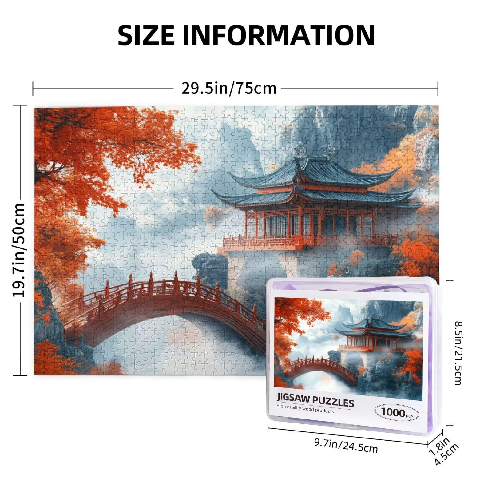 Puzzle krajobrazu, 6000 elementów, puzzle na strych, dla dorosłych, z pudełkiem na prezent, duże drewniane puzzle dla dorosłych, gra zręcznościowa dla całej rodziny, prezenty dla kobiet, 105 x 180 cm