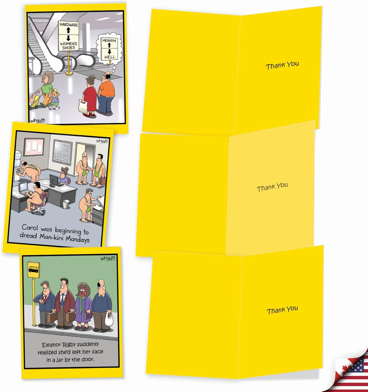 The Best Card Company - 10 Funny Thank You Cards with Envelopes (4 x 5.12 Inch) Humorous Gratitude Boxed Note Set - Wild For Whyatt M6463TYG - Image 4