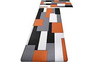 Decorative Orange Kitchen Rugs and Mats Set of 2: Comfort and Style for Your Kitchen