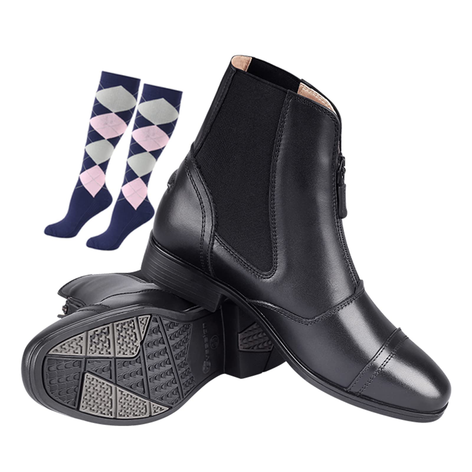 LEBEE Stivali da equitazione Stivali da uomo da donna Impermeabili Passeggiate Escursionismo Trekking Pesca Equitazione Scarpe da caccia Stivaletti antiscivolo,Black-36