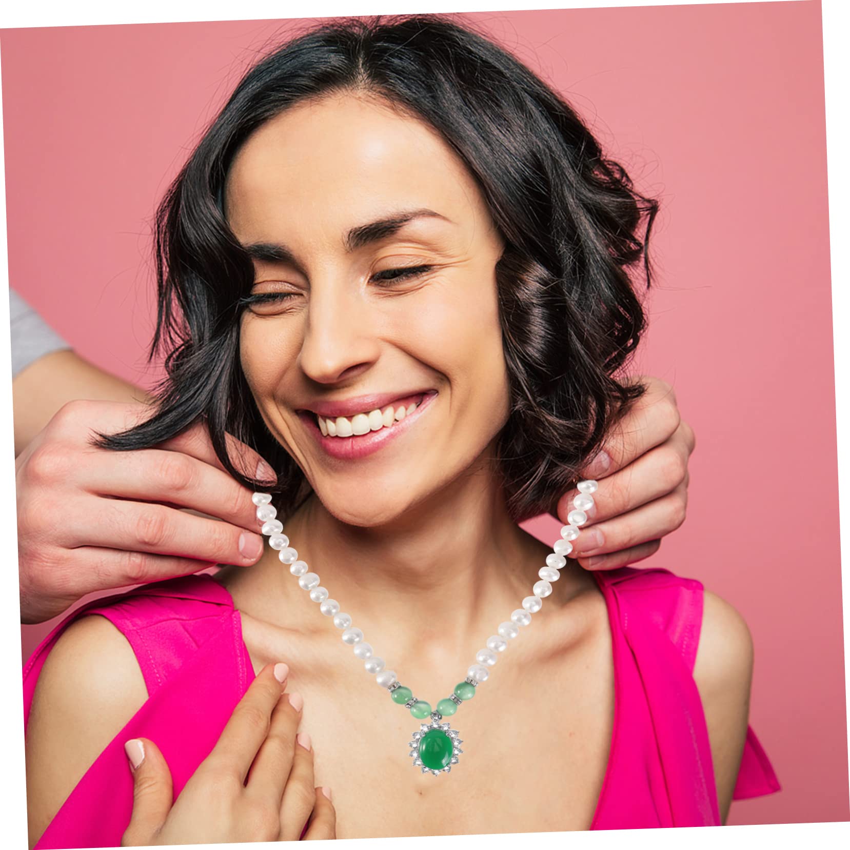 1set Collana Di Perle Naturali Di Con Pendente Elegante Per La Festa Della Mamma Accessorio Chic Per Occasioni Speciali e Uso Quotidiano Include Scatola e Certificato