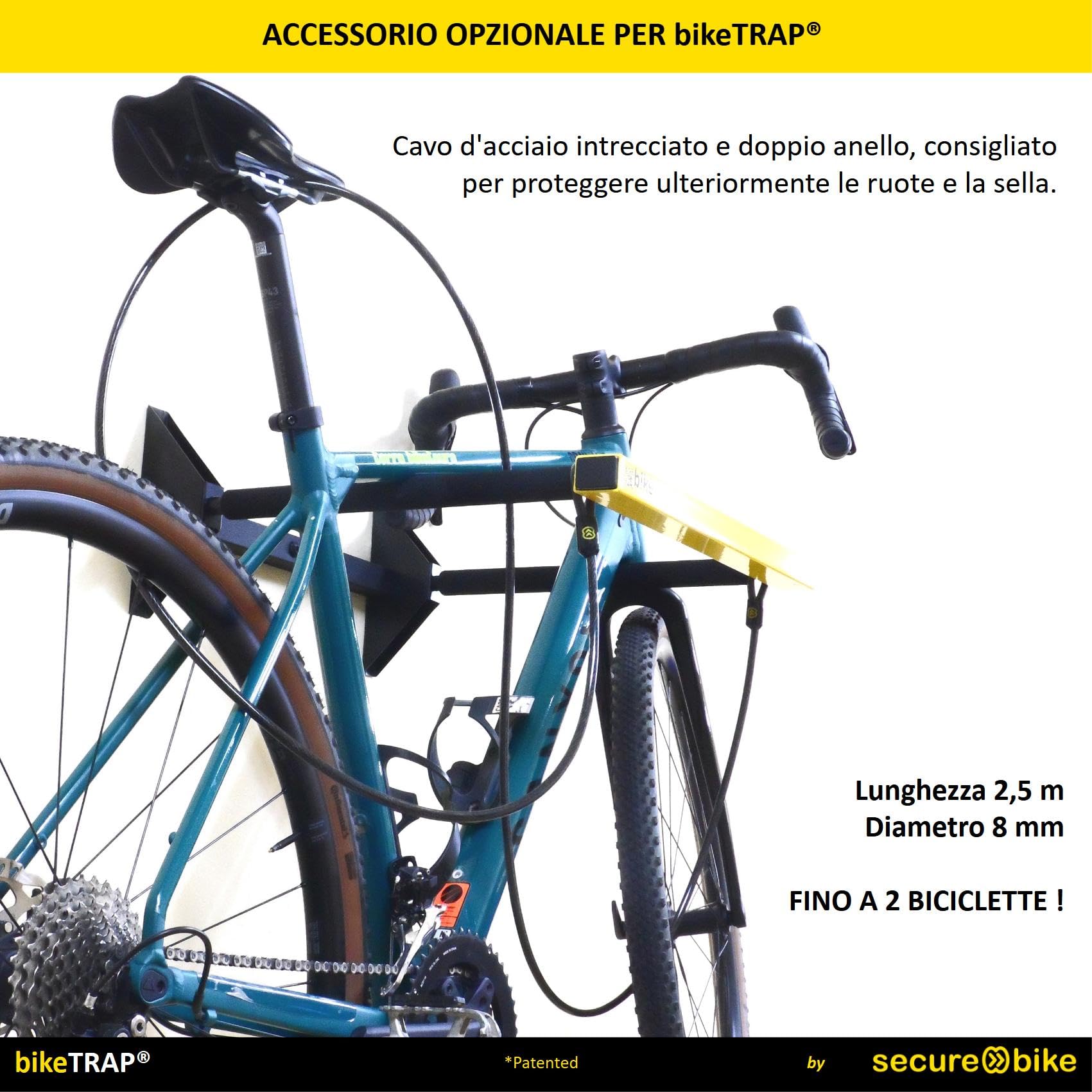 DORAS Lucchetto A Cavo Per Bici – 120 Cm X 20 Mm, Con 2 Chiavi, Rivestimento In PVC, Per Moto, Scooter E Cancelli