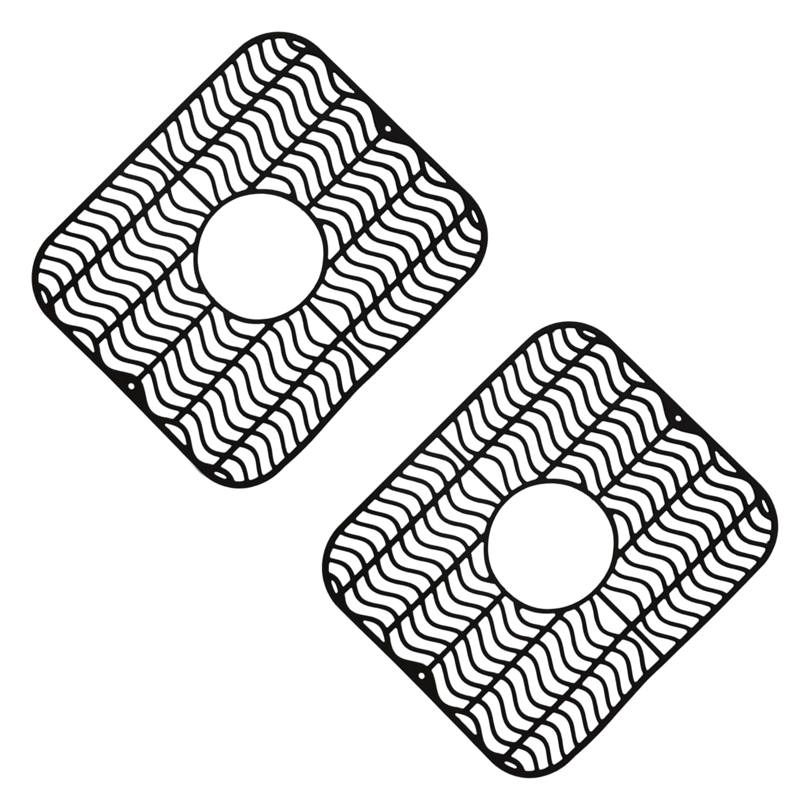 Aqvjd 2 Pieces Grip Rippled Silicone Sink Liners Protect Utensils and Marks in Kitchen Fluctuation Pattern Kitchen Dishwashing Hollow Sink Mat