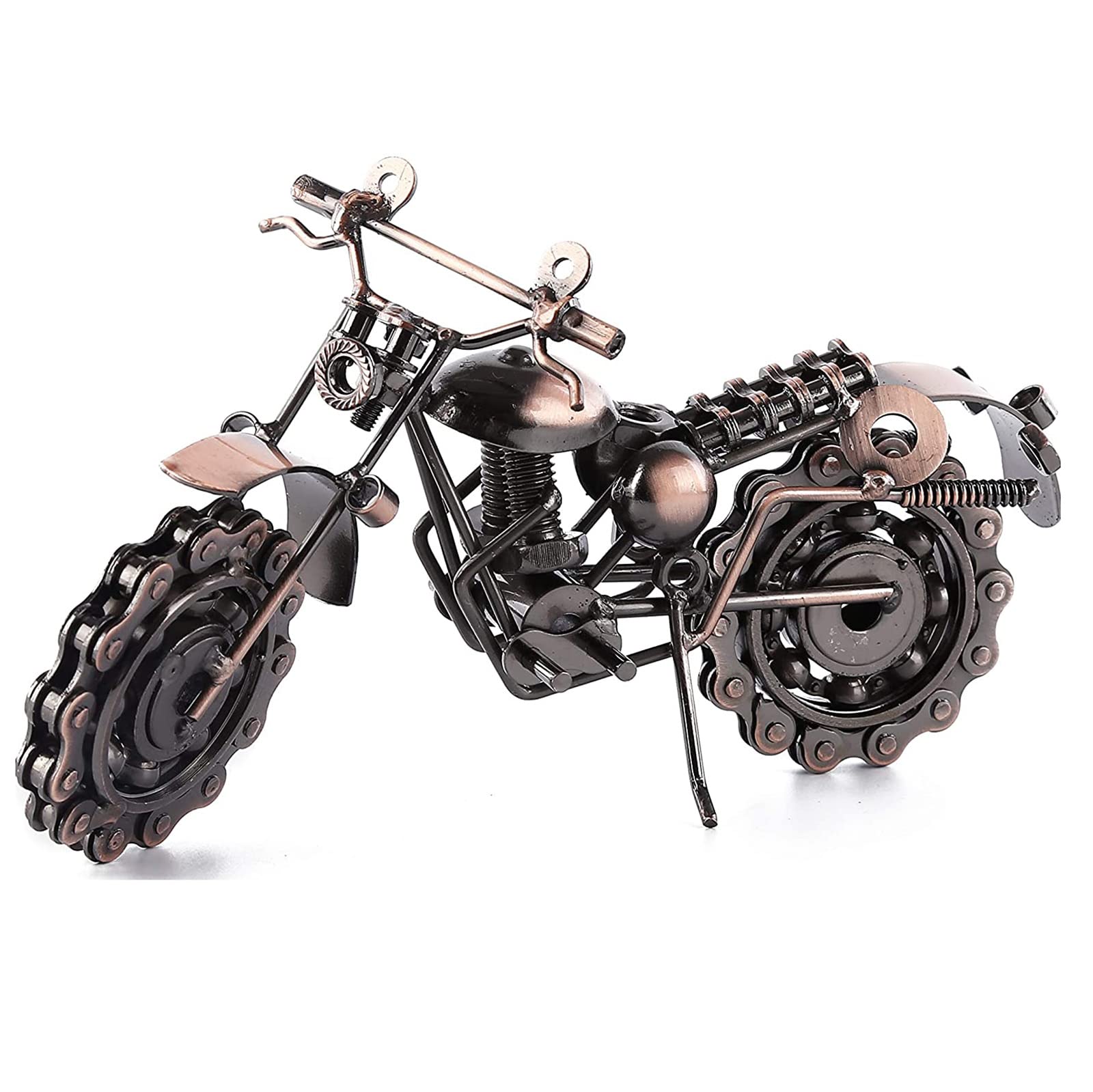 Motocicleta de hierro forjado retro con acabados artesanales tipo B