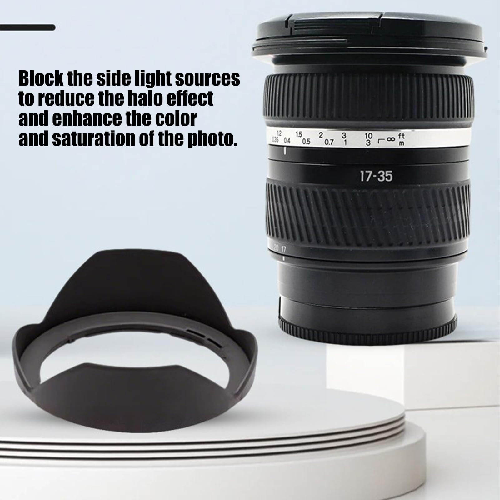 LB1001 paraluce reversibile a scatto per 17-35 mm per paraluce in ABS da 77 mm