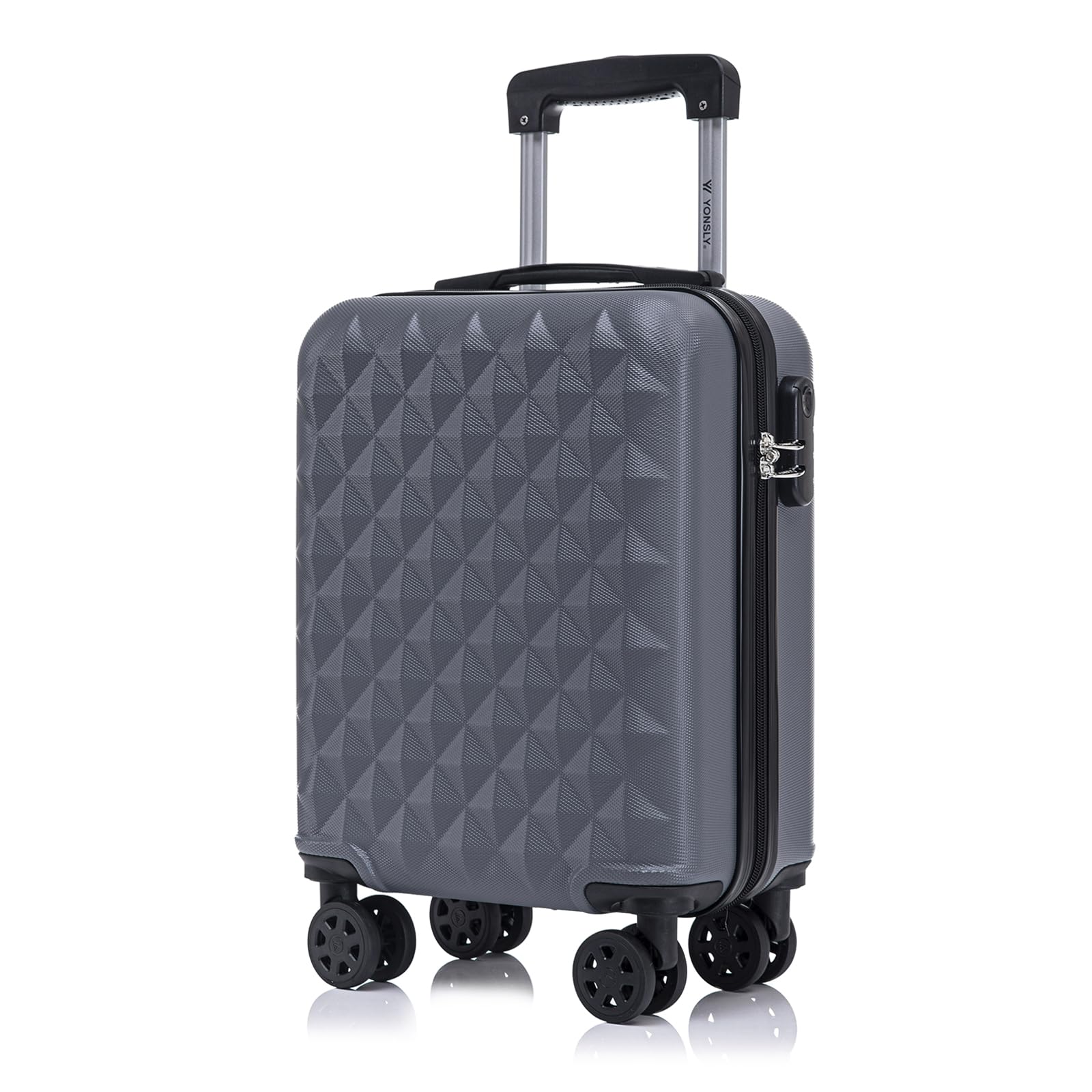 YONSLY Trolley Koffer Set, Reisekoffer, Rollkoffer Handgepäck, Kabinkoffer Suitcase, Gepäckset mit 360° Rollen, Hartschalenreisekoffer, Zahlenschloss, Gummigriff
