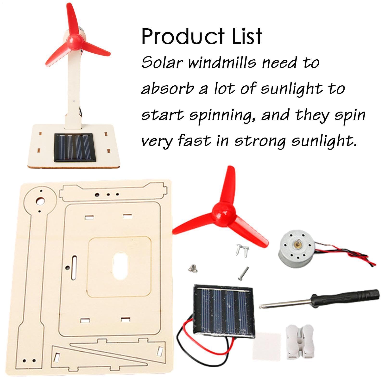 Modelo De Molino De Viento Solar: Giratorio Compacto De Bricolaje, Demostración De Energía Solar, Objeto De Aprendizaje, Educación para Niños, Molinete Decorativo, Diseño De Granja En Casa | U