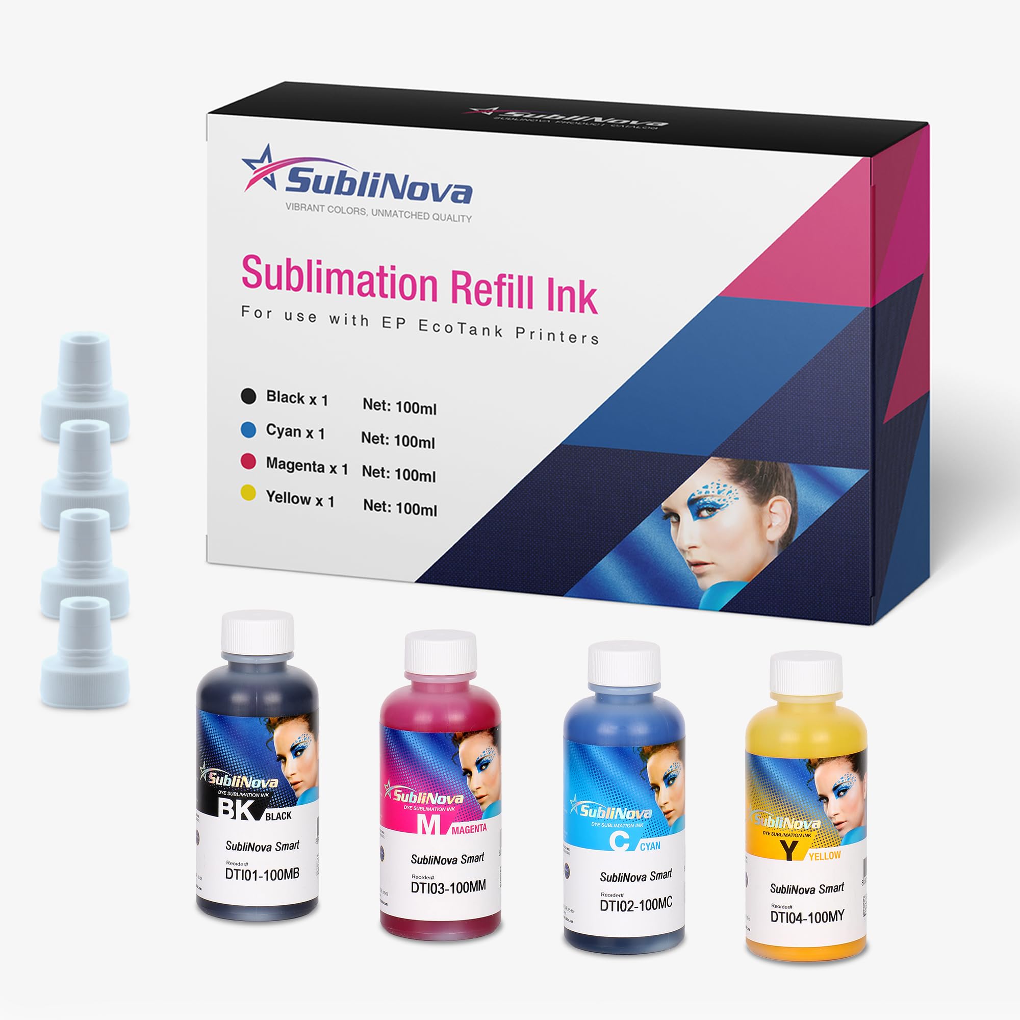 Sublimation Refill Ink by Inktec Korea Compatible for Epson Inkjet Ecotank Printer ET2400 ET2720 ET2760 ET2750 ET2800 ET2803 ET2850 ET4800 ET4760 ET15000 ET3760 Heat Press