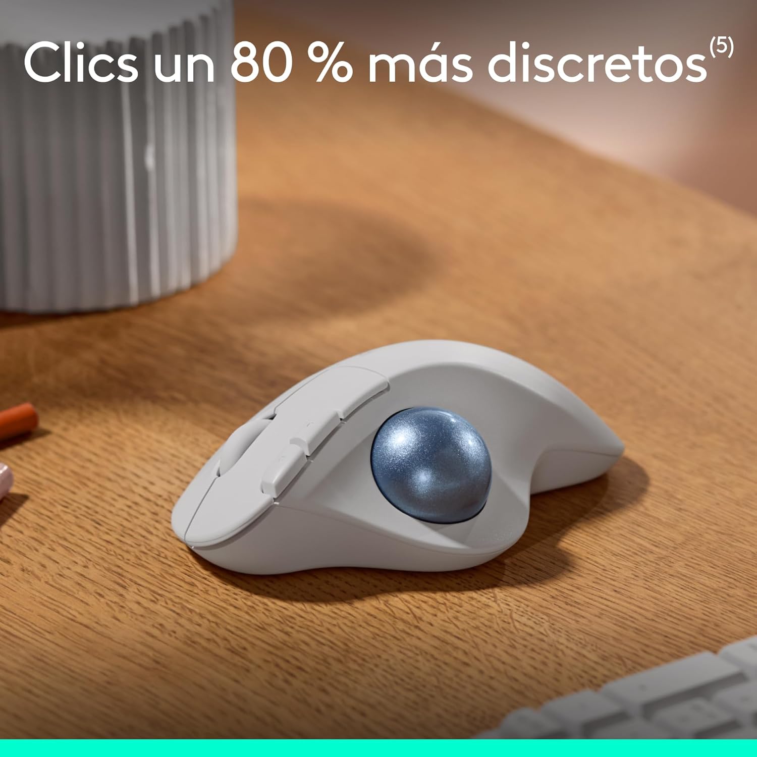 Logitech Ergo M575S ratón con trackball inalámbrico, ratón ergonómico inalámbrico con Bluetooth y Llave USB cifrada, Control cómodo con el Pulgar, Seguimiento Fluido y preciso, para PC/Mac – Blanco 8
