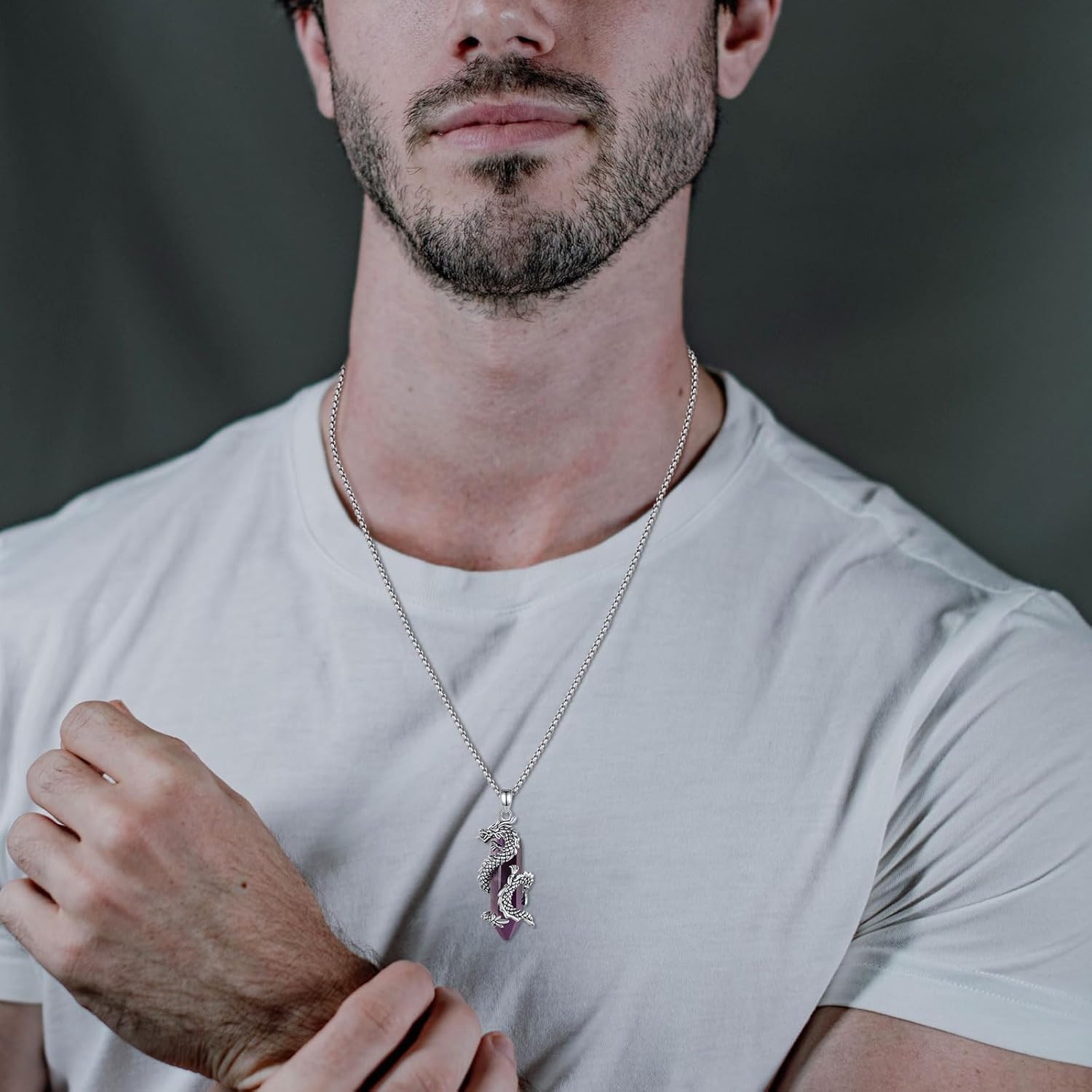 CELESTIA Crystal Dragon Necklace for Women and Men Amuleto de Proteccion Dragon Pendant Spiritual Gift Gemstone Amulet Jewelry - Image 4