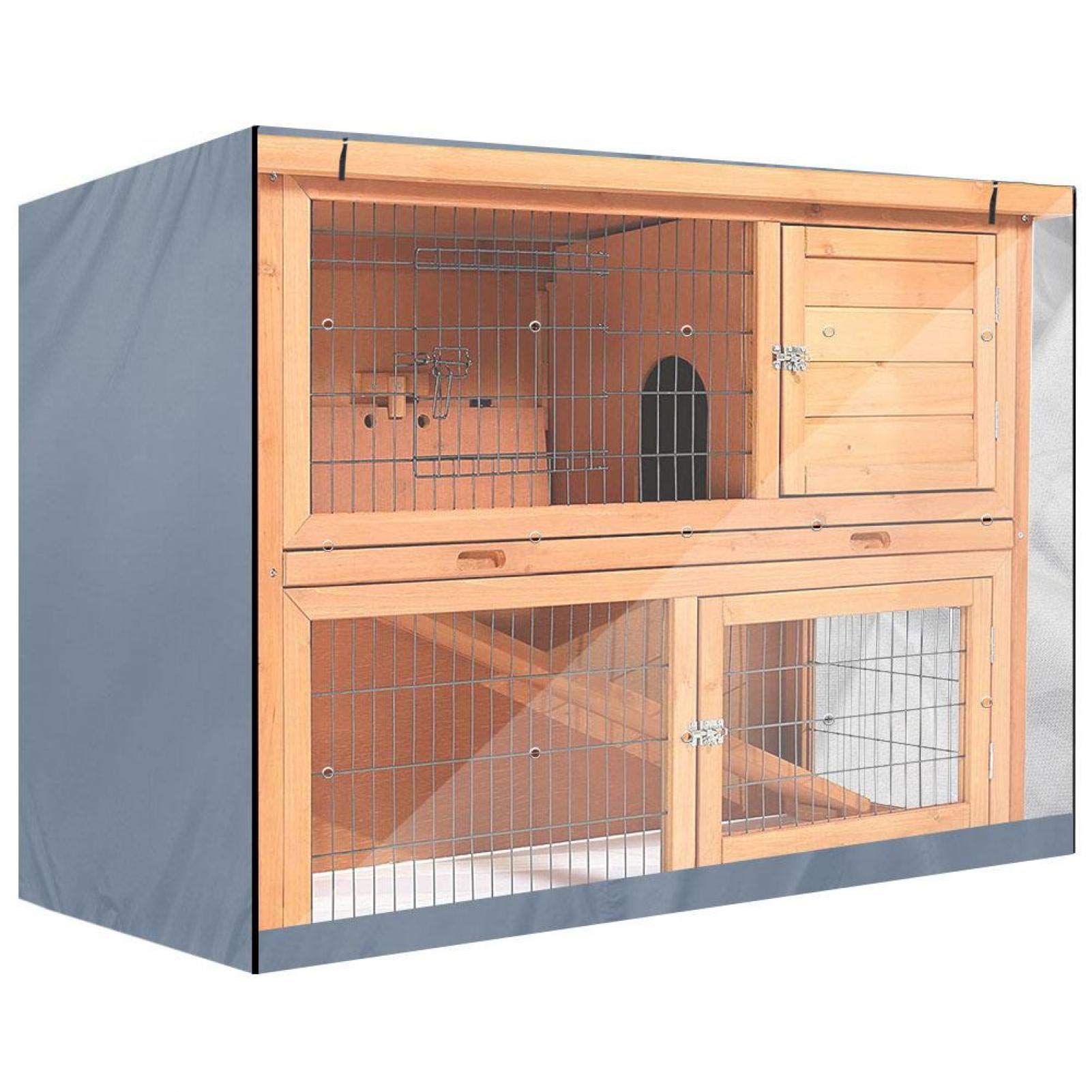 Couverture cage petits animaux et clapier de lapin double couche étanche gris