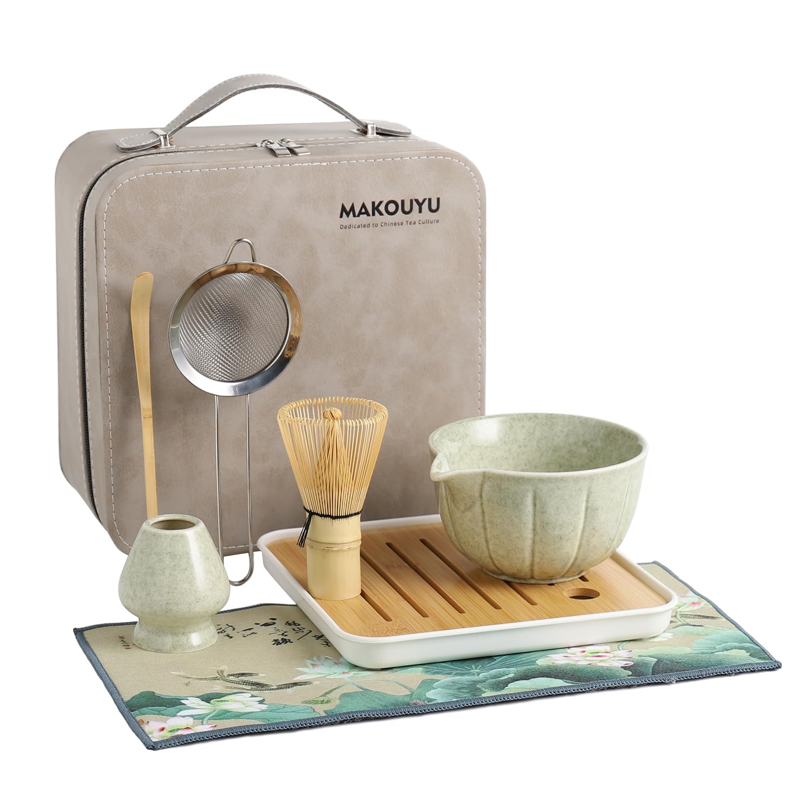 Amazon.com: MAKOUYU Matcha whisk Set, 8 Pcs Matcha Set with Holder