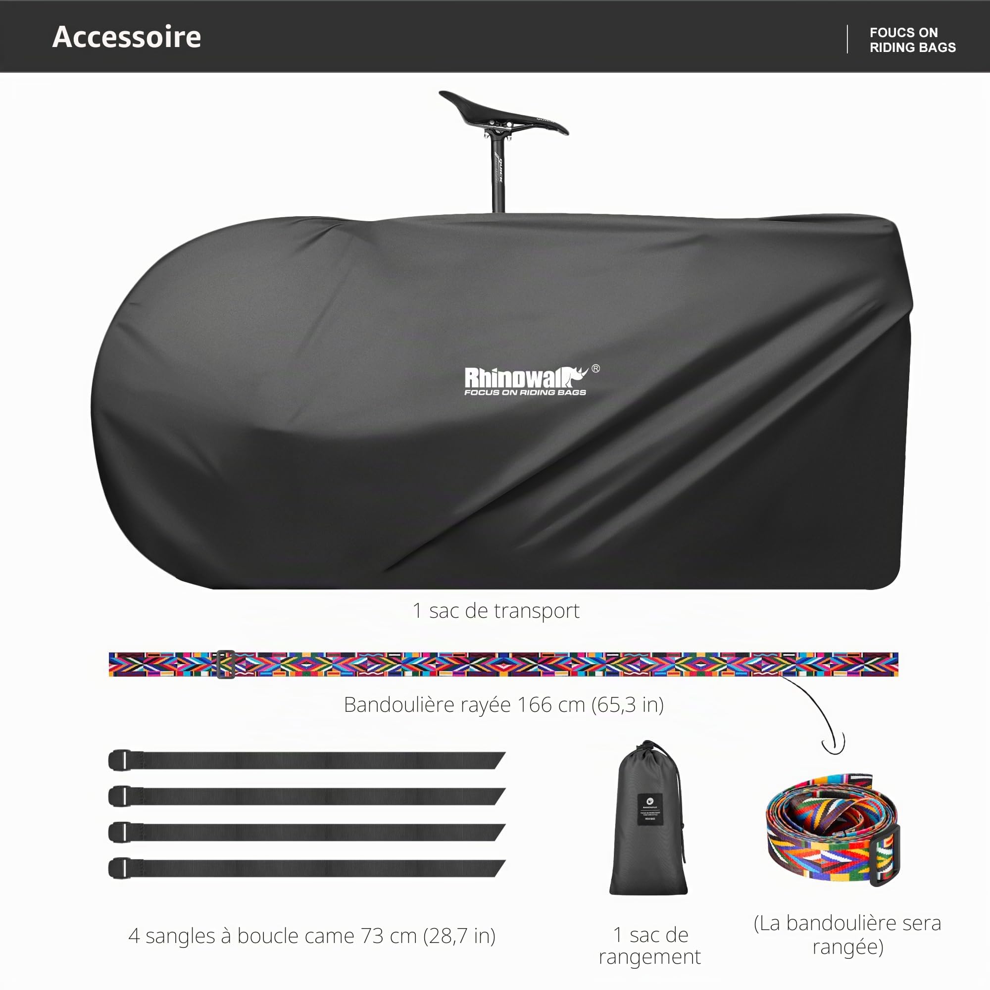 Rhinowalk Housse de Protection de Vélo et Sac de Transport pour VTT 26-27,5" 700C Road Bikes