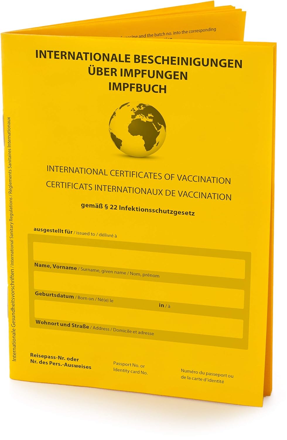Carnet De Vaccination International De Qualite Superieure Version 21 32 Pages Selon Les Exigences Officielles Sur Papier Solide Carnet De Vaccination Avec Carte D Identite D Urgence Amazon Fr Fournitures De Bureau