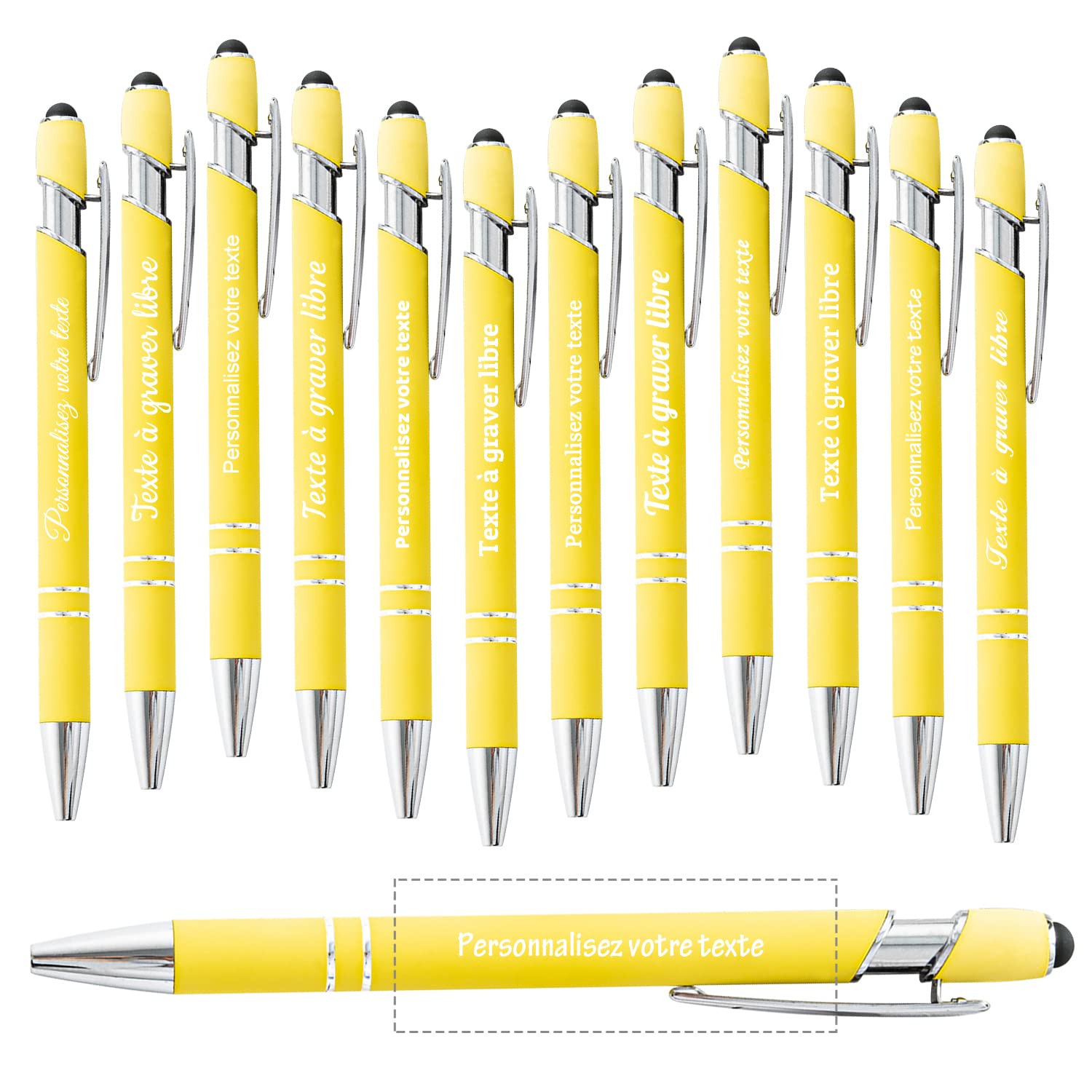Brocade Creek 120 personalised ballpoint pens with names, touch screen pens, perfect for Christmas, graduation, birthday, office, school, smooth writing