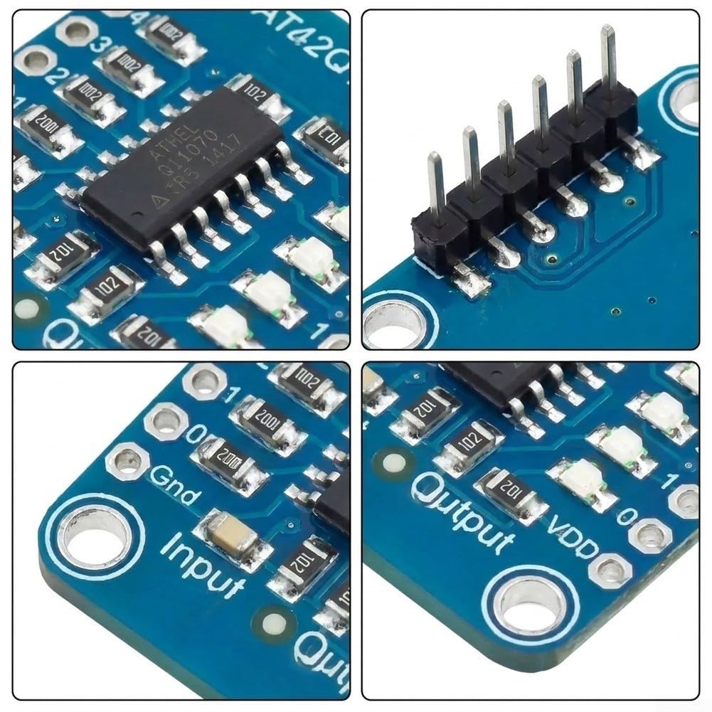 AT42QT1070 IC, 5 pads conducteurs, sortie niveau bas, indicateur LED, tension 1.8-5.5V pour microcontrôleur