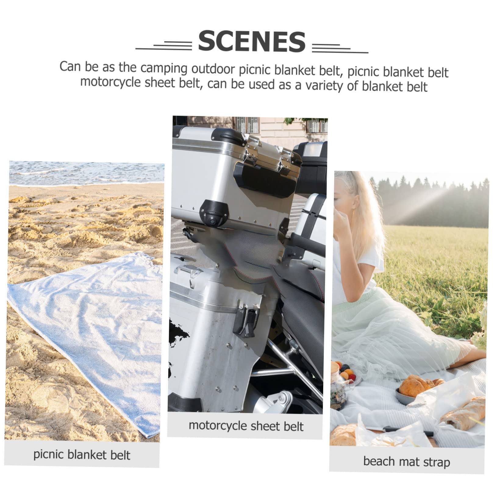 TOVINANNA 2pcs Leather Carrying Belt for Blanket Camping Blanket Strap Beach Mat Carrier Durable Strong