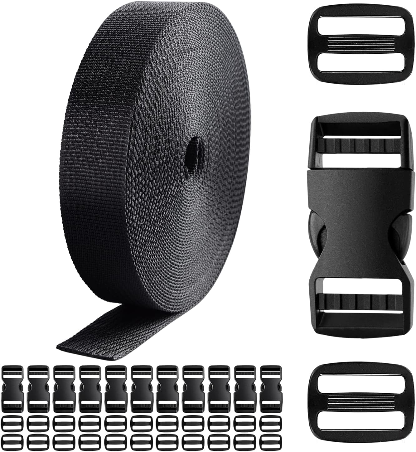 CooBigo Buckles for Straps 1 Inch Nylon bing Strap