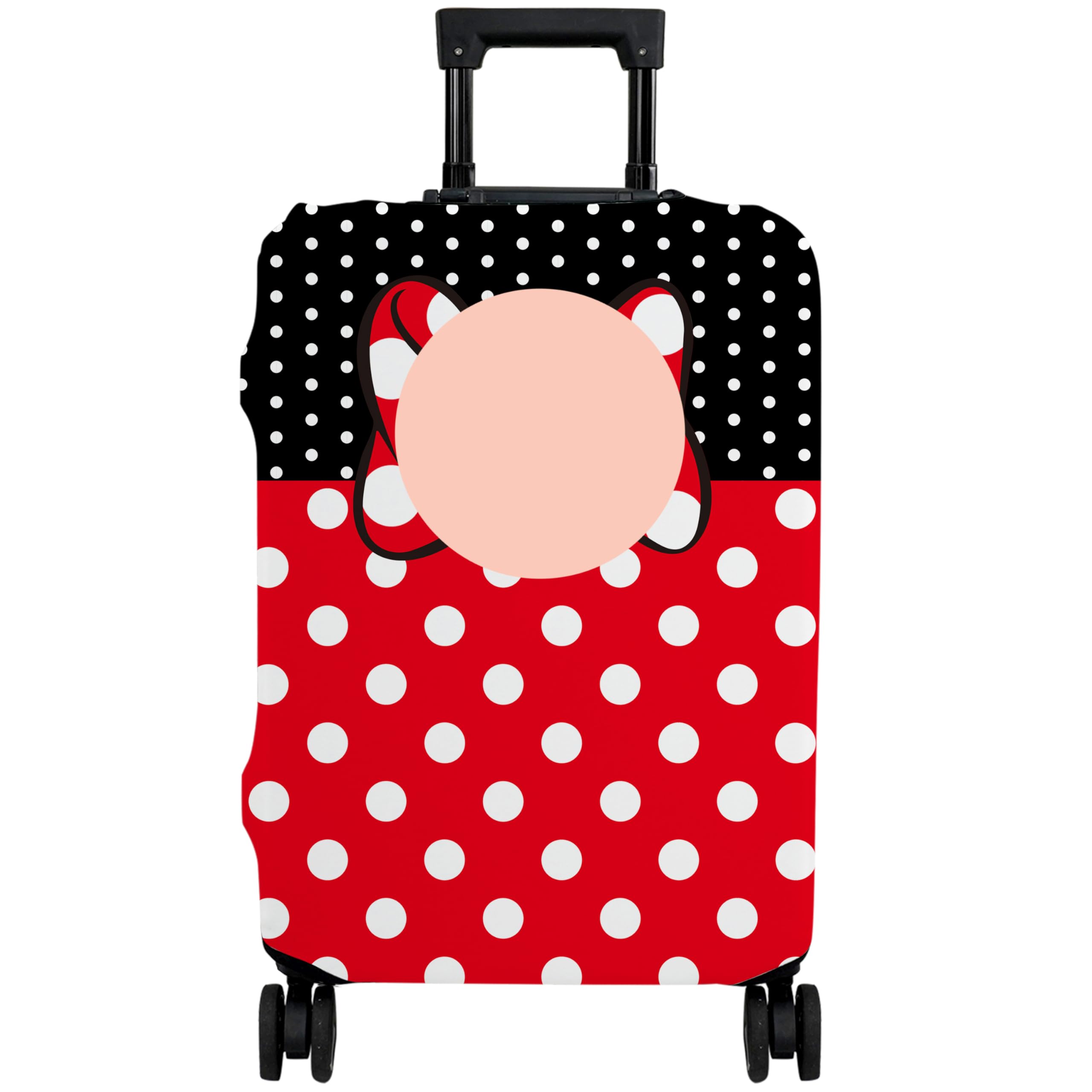 hswosnas Luggage Cover Approved Travel Suitcase Protector Cute Dots Bow Elastic Washable Baggage Covers for 18-20 inch Luggage(L)