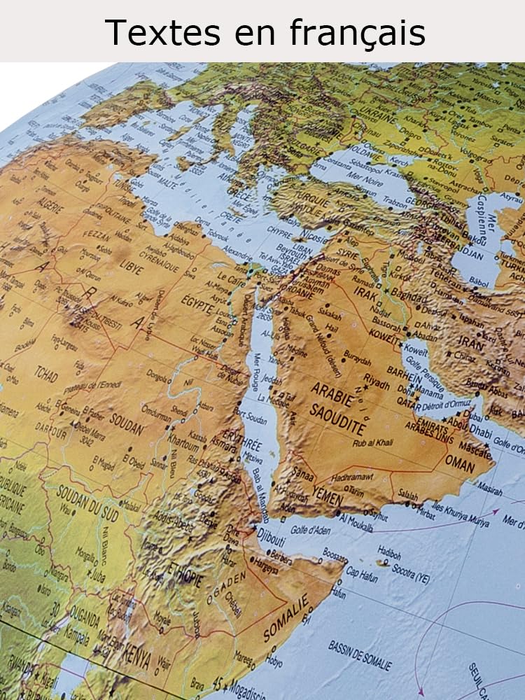 Tecnodidattica - GAIA 25 AR | Globe lumineux interactif avec réalité augmentée | Détails naturels et culture humaine | Cartographie physique et politique | Diamètre 25 cm