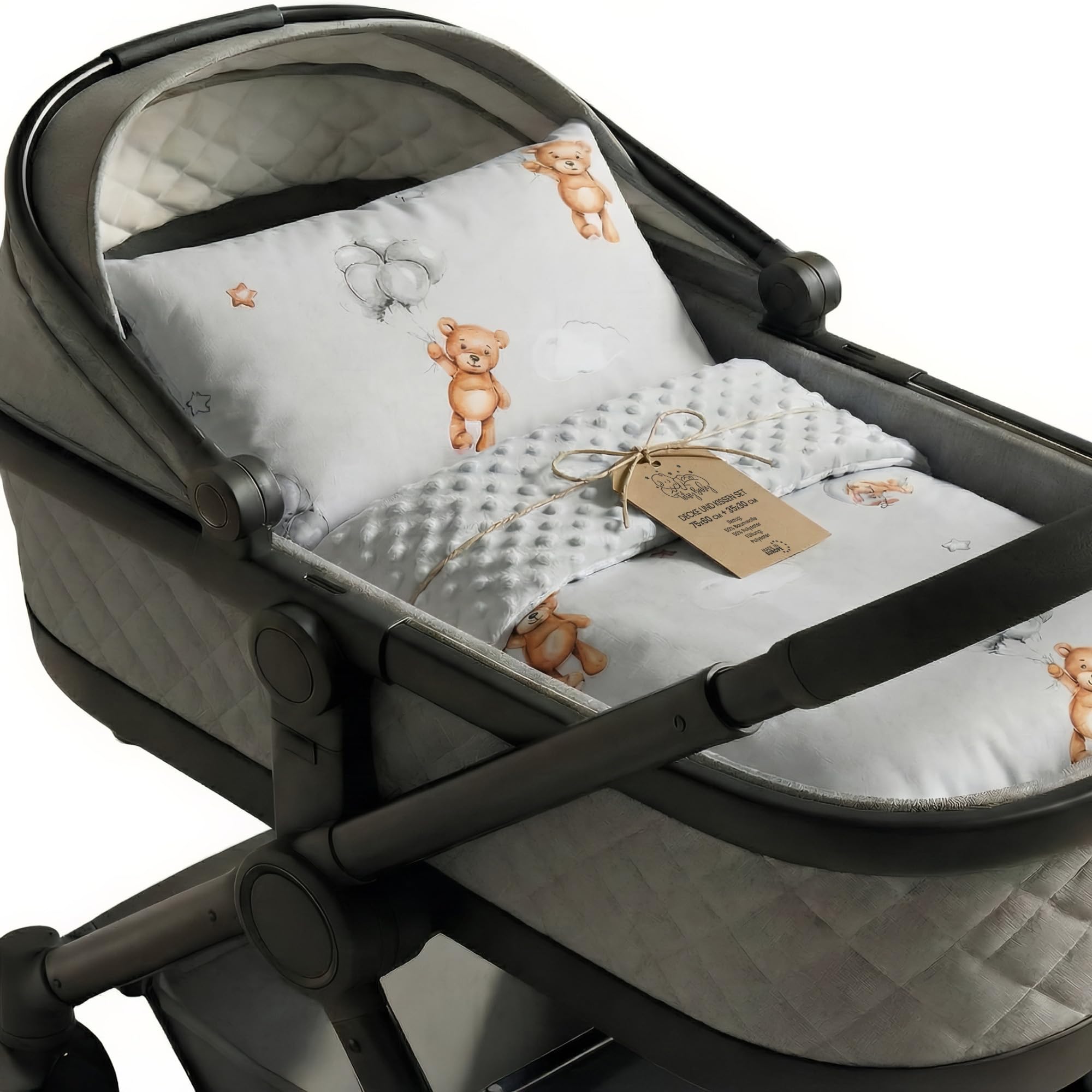 Baby blanket cuddle blanket Winter plush fabric 75x60 cm + pillow 35x30 cm - children's blanket stroller blanket baby blankets stroller blanket and starter set for newborns and children Oeko-Tex
