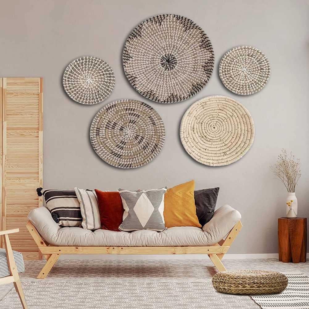 Set of 5 Unique Large Wall Basket Decor Oversized Wall