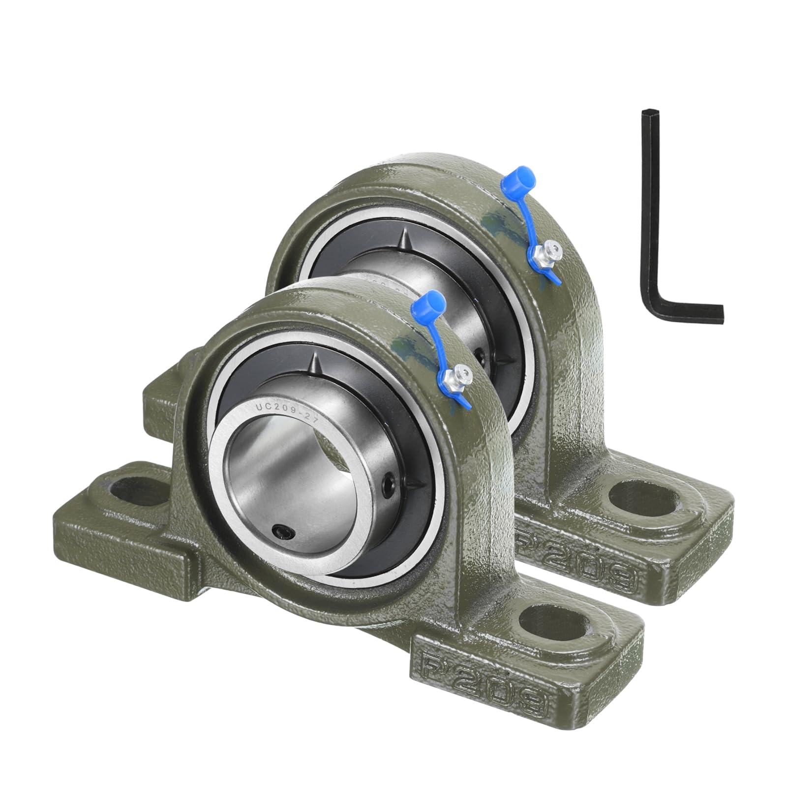 QUARKZMAN 2 Pz UCP209-27 Cuscinetti a Base Piana 1-11/16 Pollici Foro Auto-Allineanti, Base in Ghisa Massiccia Montata Cuscinetti in Acciaio al Cromo