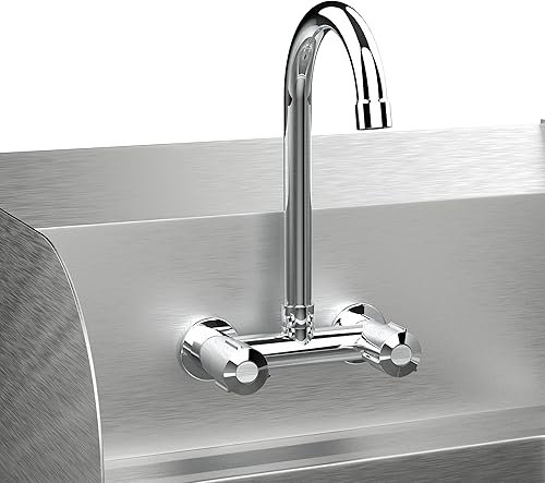 Miniatura 7 de Bonnlo Fregadero de acero inoxidable mejorado para lavado a mano con protector de salpicaduras lateral, fregadero utilitario de montaje en pared,