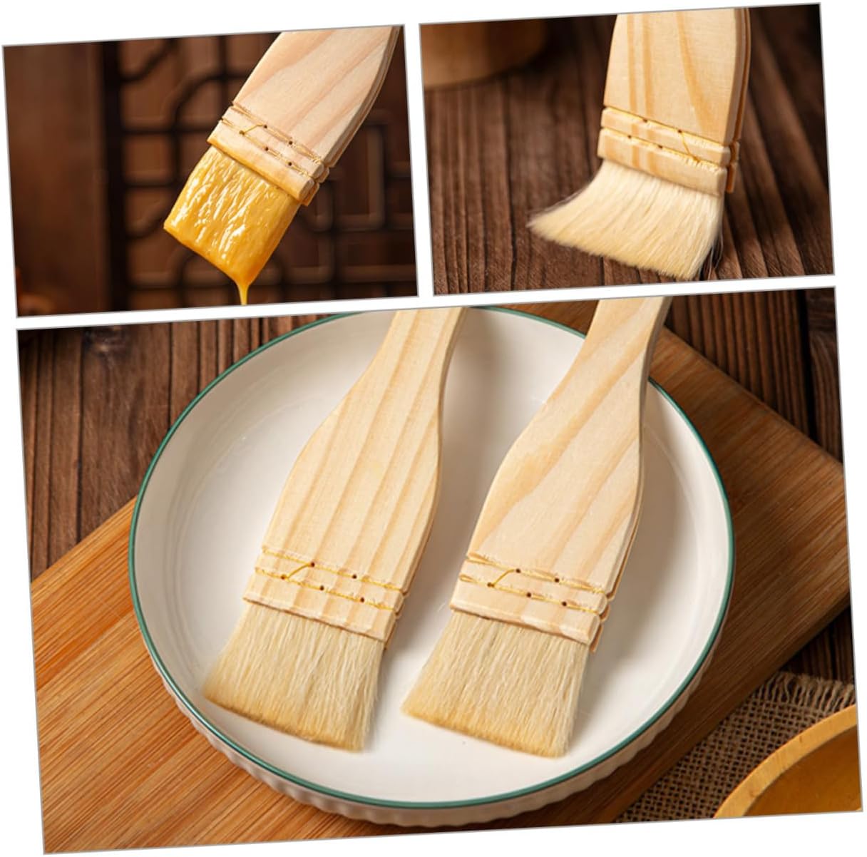 Wood Wool Pastry Brush for Bbq Sauce, Oil and Egg
