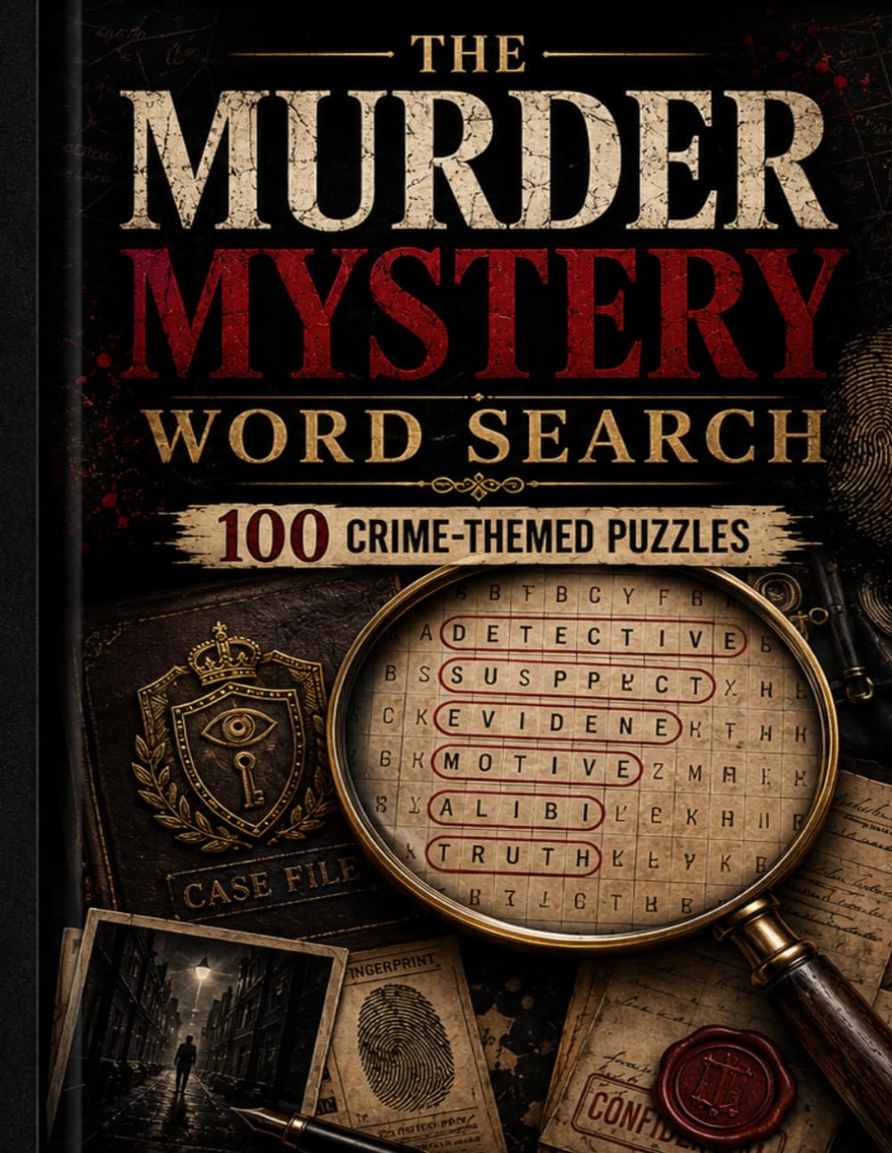 The Murder Mystery Word Search Book: 100 crime themed puzzels , hidden message word search